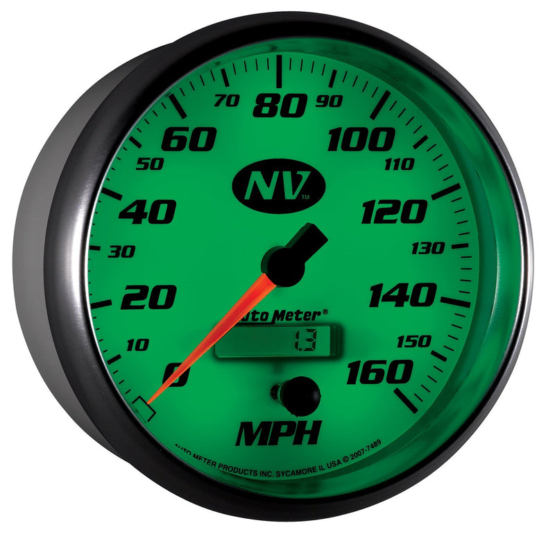 Auto Meter 5" NV 7489 In-Dash Electric Programmable Speedometer 160 mph