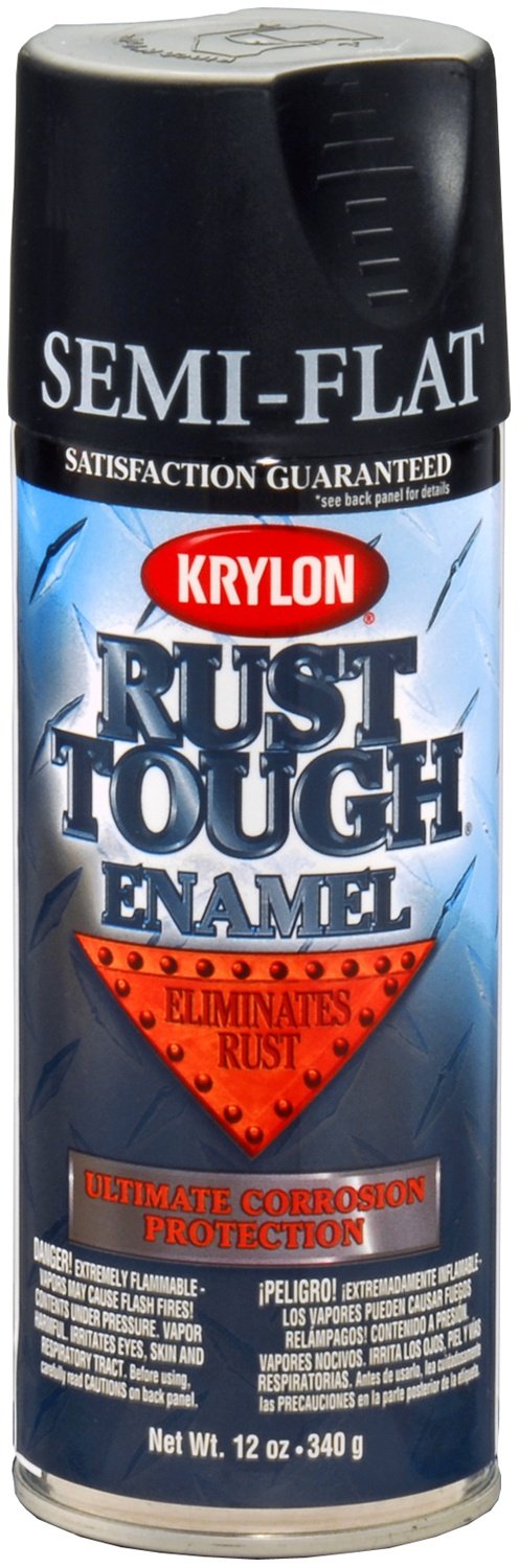 Krylon 'Rust Tough' Semi-Flat Black Rust Preventive Enamel - 12 oz. Aerosol K09203007