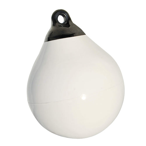 Taylor Made Tuff End Buoy, (9") White – Flexible, Strong, Marine-Grade Vinyl Buoy for 25-40 Foot Boats – Trivalve™ Easy-to-use Inflates with Standard Ball Pump – 2020108079