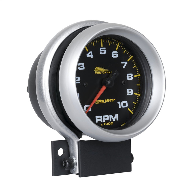 Tach AutoMeter Gauge, 3 3/4", 10K RPM, 2 & 4 Cylinder, Black, Pro-Cycle (19202)