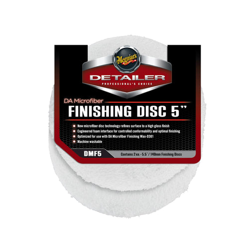 Meguiar's Microfiber Finishing Disc DMF5-5" for Waxing with a Variable Dual Action Polisher, Use with DA Microfiber Finishing Wax to Remove Defects and Add Wax, 2 Pack