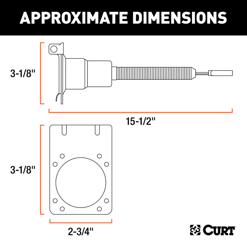 CURT 4-Way Flat Vehicle-Side to 7-Way RV Blade Trailer Wiring Adapter 57185