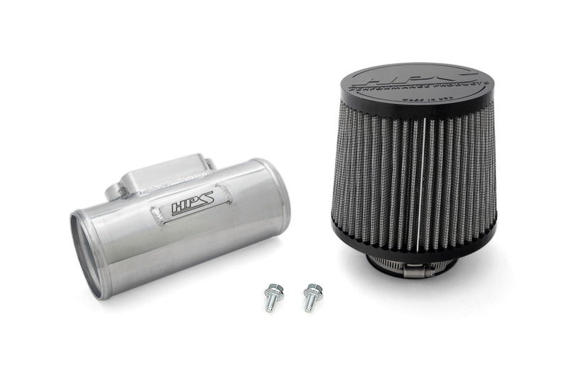 HPS 3" Polished Aluminum MAF Sensor Housing with HPS-4276 Cone Air Filter Compatible for Lexus Toyota 2JZ 1MZ 1UZ Engine, MAFT-1602