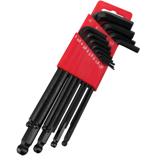 13-Piece Performance Tool SAE Hex Key Set with Plastic Holder - Sizes 1.27 to 10 mm for Precision DIY and Professional Use