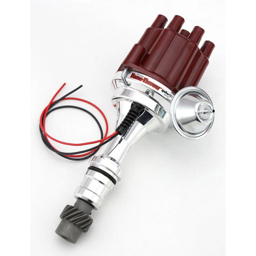 Pertronix Flame-Thrower D7110701 Vacuum Advance Red Cap Billet Electronic Distributor with Ignitor III Technology for Oldsmobile mobile V8