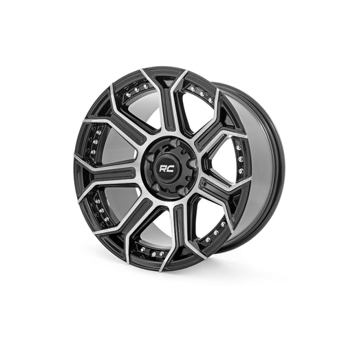 Rough Country Wheel 89 Series | One-Piece Machined 17x9 | 5x4.5 | -12mm Black Gun Metal Painted (17 x 9. inches /5 x 4 inches, -12 mm Offset)