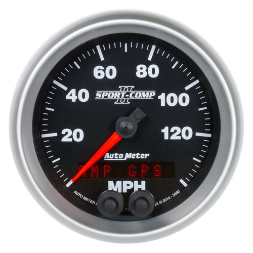3680 Auto Meter SPORT-COMP II 3-3/8" GPS Speedometer (0-140 MPH)