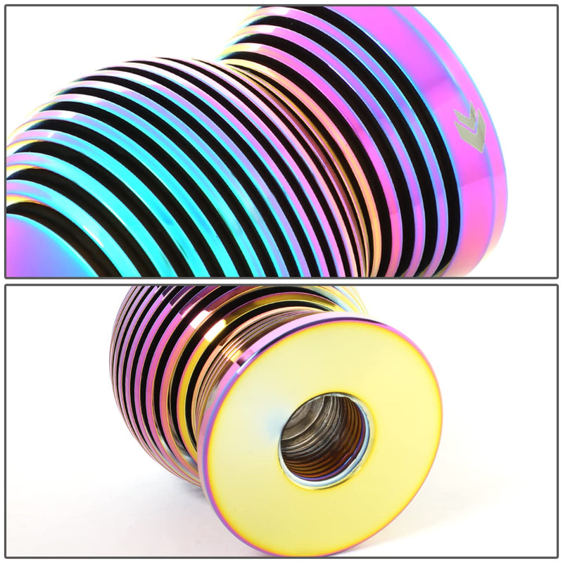 NRG Innovations Universal Aluminum SK-702MC Shift Knob with Thread Adapters, Heat Sink Spheric Style, 50mm OD x 65mm H, Neo Chrome