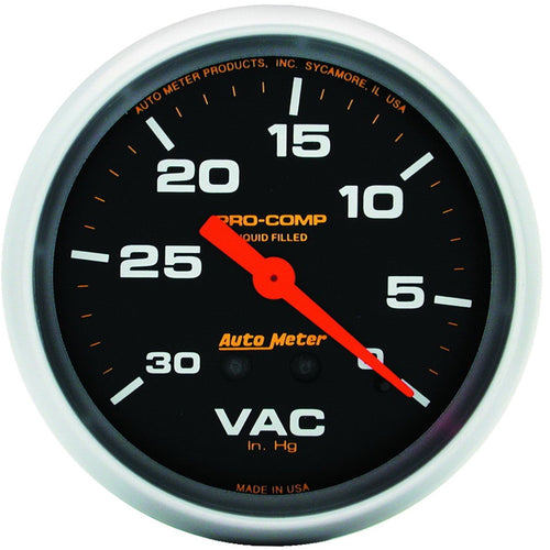 Auto Meter Pro-Comp 5484 Liquid-Filled Mechanical Vacuum Gauge 2.625 in.