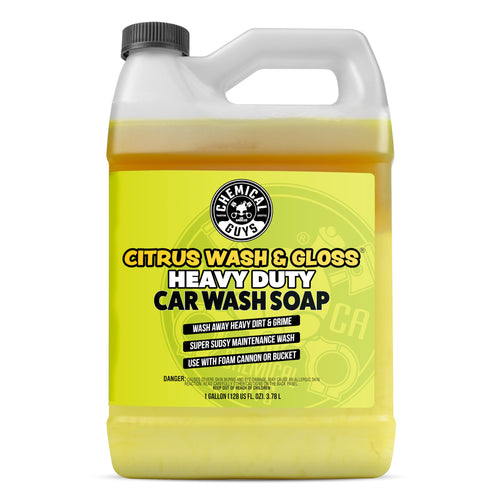 Chemical Guys Foaming Citrus Wash & Gloss Car Wash Soap - High Suds Formula Foam Cannon Soap for Bucket Washes, or Foam Blasters - Safe on Paint, Clear Coat, and Wax, Citrus Scent - 128 oz