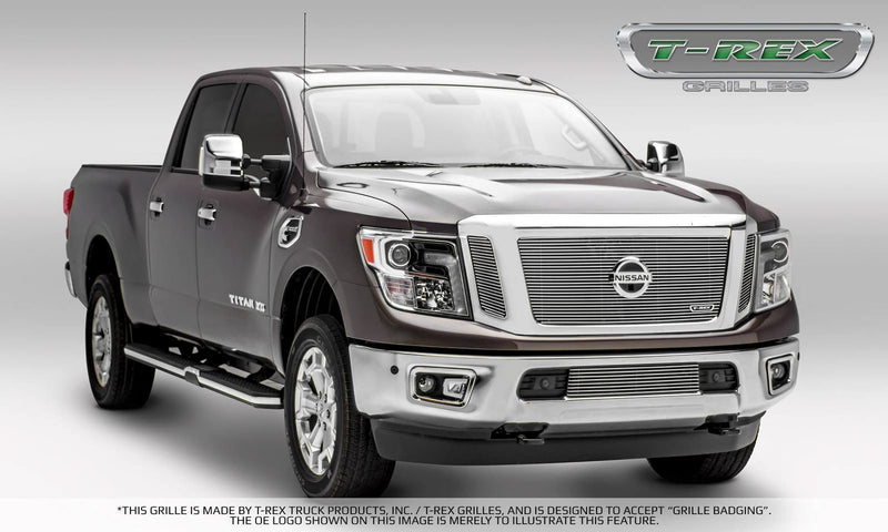 2016-2019 Titan T-Rex Grilles Billet Grille, Polished, 3 Pc, Insert, Fits Vehicles with Camera - PN #20785
