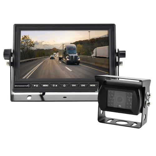 Rear Vision Camera Brandmotion Commercial Grade and 7” HD Monitor System FLTW-7000 | Backup Camera HD 1080p | Industrial Waterproof Shockproof Adjust Case | Night Vision Cam | Trailer, Van, Box Truck