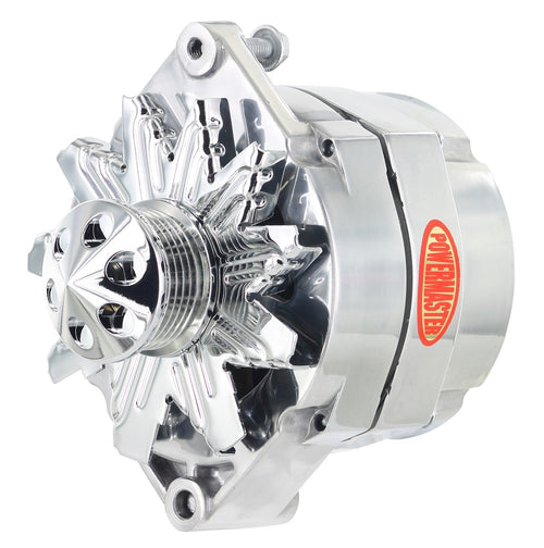 Alt GM 12SI Powermaster Polish 100A 6 grv Pulley & Cone 1 or 3 Wire