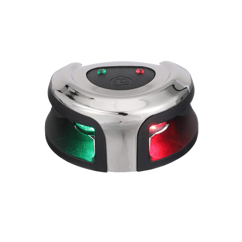 LightArmor attwood 2-Mile Navigation Lights, Deck Mount, Round, Bi-Color, LED Lighting, Stainless Housing