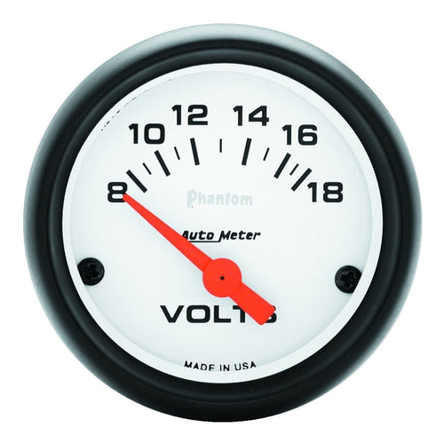 AUTO METER Phantom Electric Voltmeter Gauge 5791, 2.3125 in.