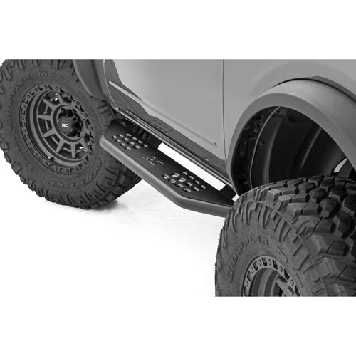 Rough Country Running Boards OV2 for Ford Bronco (2021-2025) 2-Door - Contoured Side Step Bars, Easy Bolt-On Install