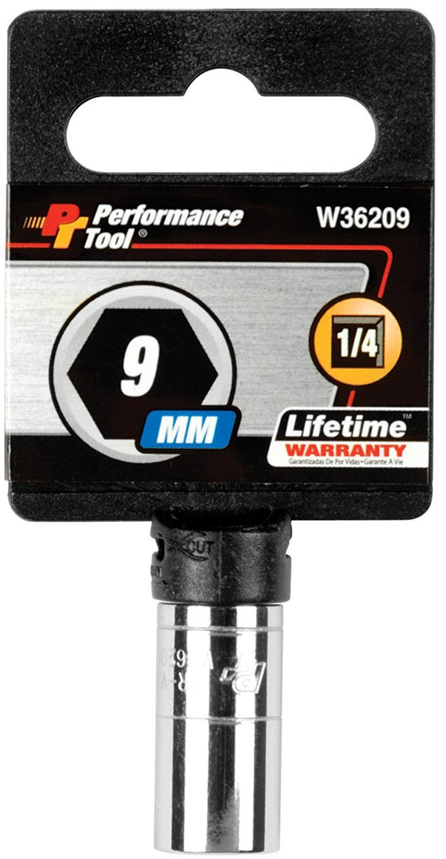 W36209 Performance Tool 1/4-Inch Drive 9mm 6pt Socket