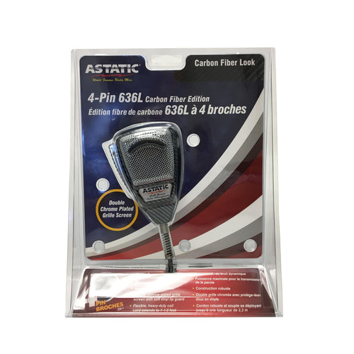 Astatic 636L 302636LCF Noise-Canceling 4-Pin CB Microphone, XLR, Black
