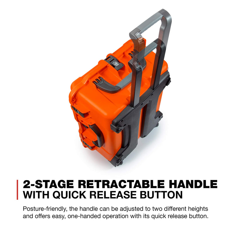 Waterproof Nanuk 955 Hard Case with Wheels and Foam Insert - Orange