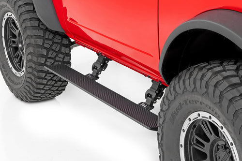 Power Running Boards Rough Country with LED Step Lights for Ford Bronco, 2-Door (2021-2025) - Dual-Motor Electric Running Boards & Retractable Steps