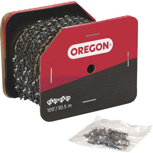 Oregon Low-Vibration 72EXJ100U Full Chisel Cutter Saw Chain, 3/8" Pitch, .050" Gauge, Skip Sequence, 100ft Reel