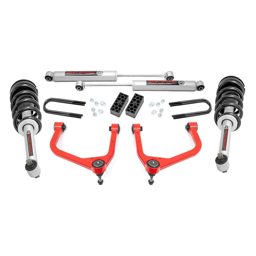 3.5" Rough Country Lift Kit w/N3 Struts for 22-25 Chevy Silverado 1500-28231RED