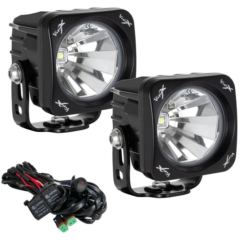 Optimus Black Square Vision X Lighting 9137926 10W LED Flood Light - Pair