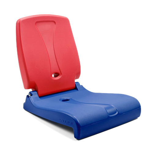 Step2 Flip Seat Folding, Lightweight Portable Outdoor Chair for Poolside, Camping, Beach, Boats, Tailgates, Durable Ground Chair with Back Support for Adults, Red & Blue