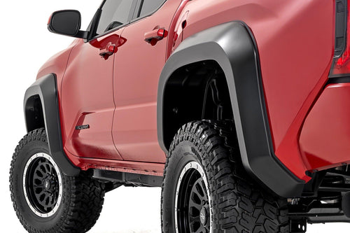 Rough Country Fender Flares Sport Style for Toyota Tacoma (2024-2025) - 1.75" Extra Tire Coverage, UV-Resistant ABS, Flat Black (Set of 4)