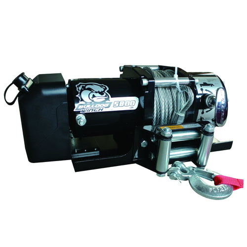 Winch BULLDOG 10029 (5800lb Trailer with 55 ft. Wire Rope, Roller Fairlead, Mounting Plate, Low Profile)