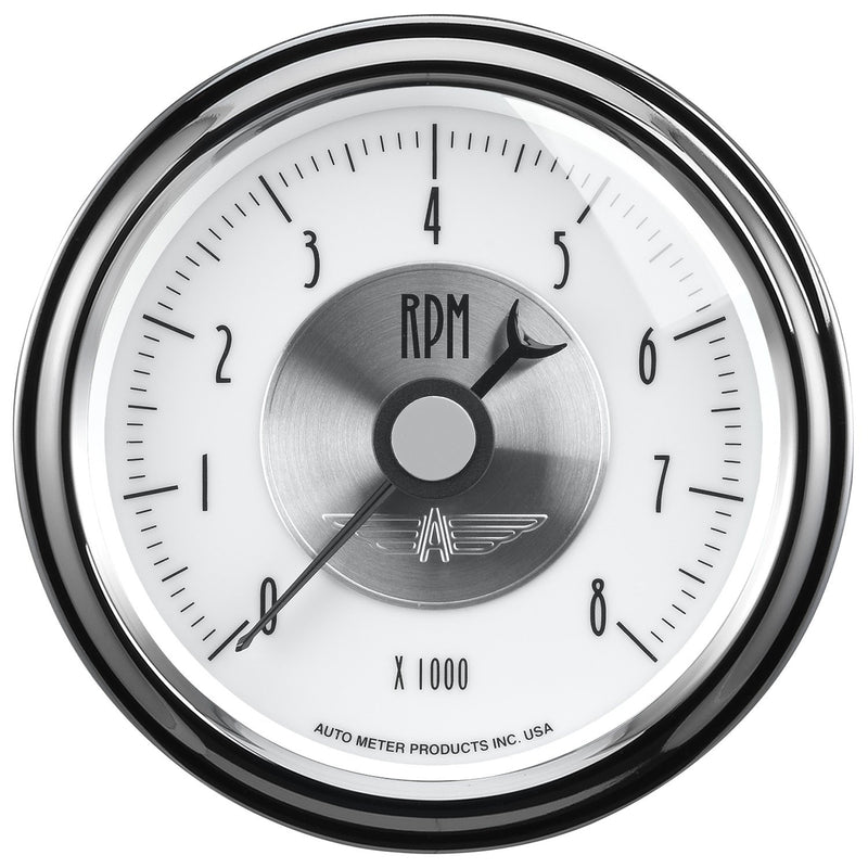 Auto Meter Prestige Pearl 3-3/8" Electric in-Dash Tachometer (0-8,000 RPM, 85.7mm)