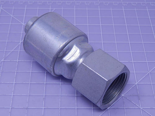 Gates MegaCrimp 12G-14FJX Couplings, Female JIC 37 Flare Swivel, Zinc Plated Carbon Steel, 3.81", 3/4" ID (G25170-1214)