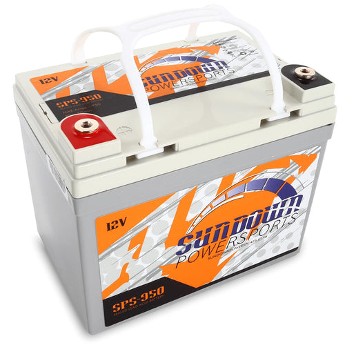 SPS-950 Sundown Power Sports 35Ah AGM Battery - 950 Max Amps, 12V, Shock Resistant, Waterproof, All-Season, Zero Maintenance Deep Cycle for Audio/Powersports