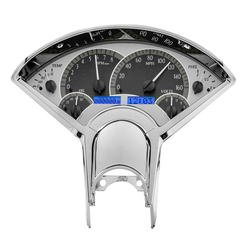 Silver Face 1955-56 Chevy Car VHX System - Blue Display