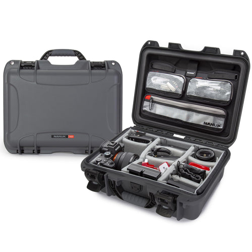 Pro Photo Kit NANUK 920 – Waterproof Travel Camera Hard Case with Padded Dividers & Lid Organizer, 16.7” x 13.4” x 6.8”, Dustproof & Impact-Resistant, Airline Carry-On Approved – Graphite