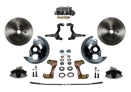 BRAKES LEED Manual Front Disc Brake Conversion Kit With Cast Iron M/C Disc/Drum Bottom Mount