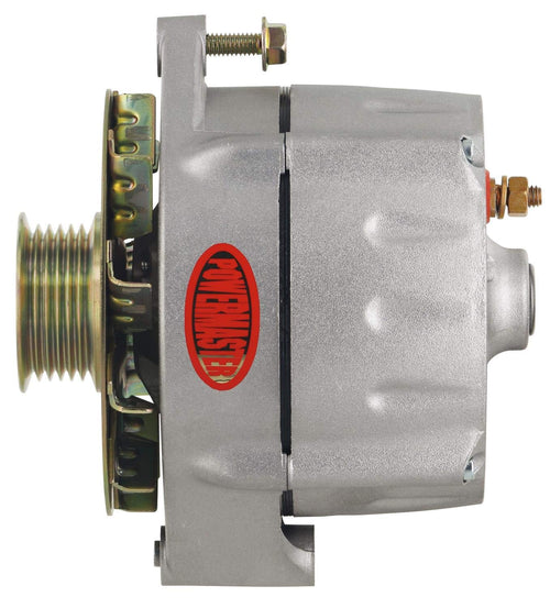 Alt Powermaster GM 12SI Natural 100A Smooth Look™ 6 grv Pulley & Baffle 1 or 3 Wire