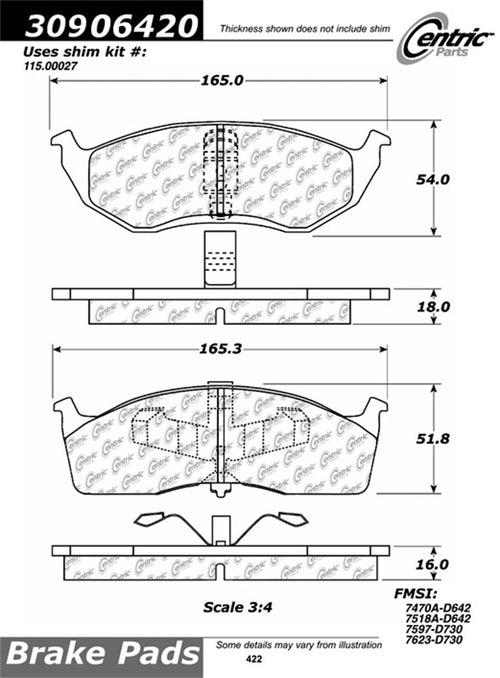 Street Performance StopTech Front Brake Pad 309.06420