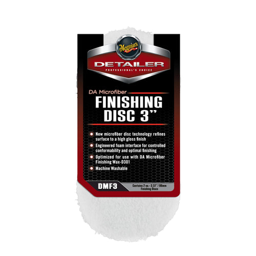 Meguiar's 3" DMF3 Microfiber Finishing Disc - Premium Polishing Pad for Light Swirl Removal and Applying Wax Protection - Dual Action Polisher Pad for Professional Results, 2 Pack