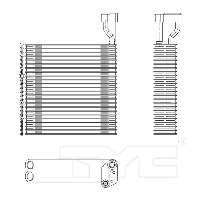Pontiac Vibe TYC 96076 Replacement Heater Core