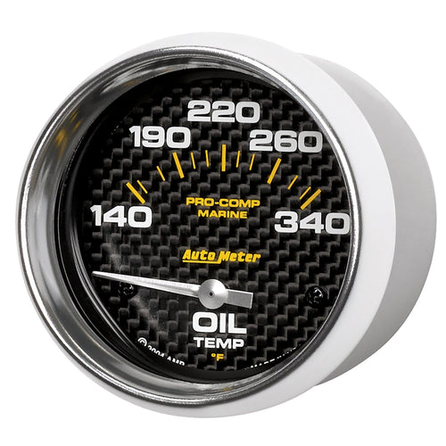 AutoMeter Oil Temp Gauge, 2 5/8", 140-300ºf, Electric, Marine Carbon Fiber (200765-40)
