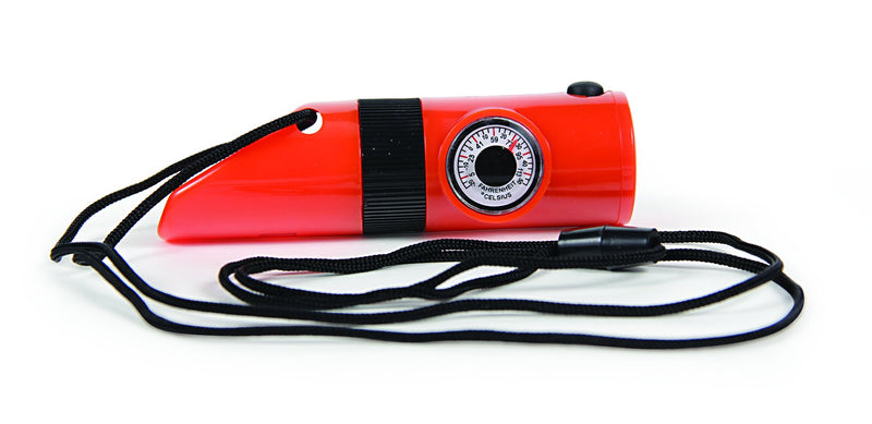 6-Function Camco Survival Whistle, Orange