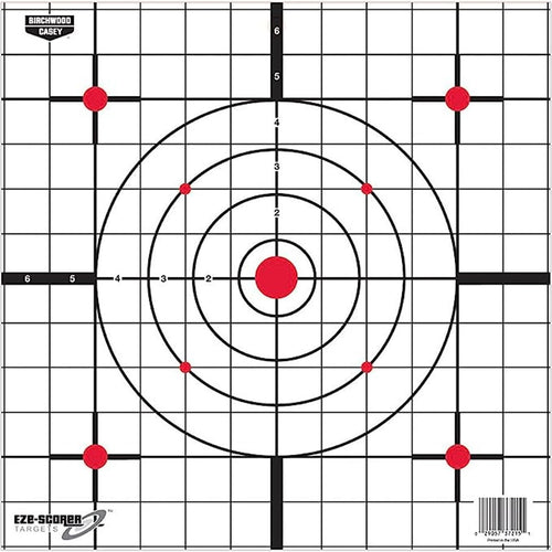 12" Birchwood Casey Eze-Scorer Sight-in Practice Shoot-Up Brilliant White Paper Targets for Indoor and Outdoor Use, 100 Targets