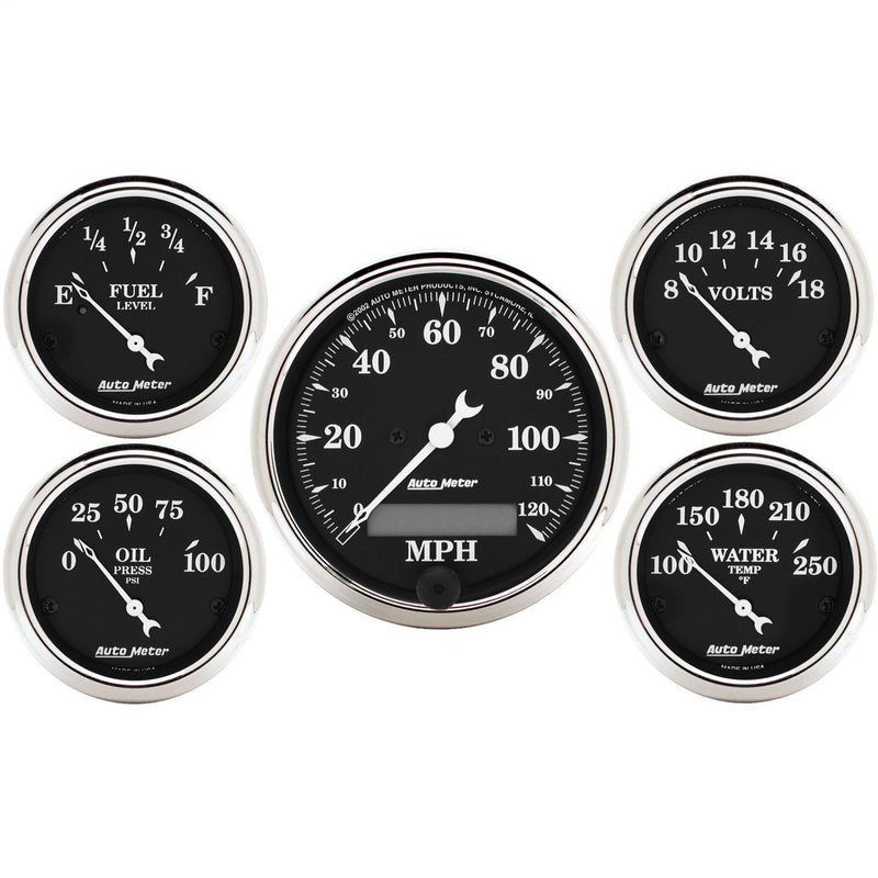 Auto Meter Old TYME 1709 Black Street Rod Kit