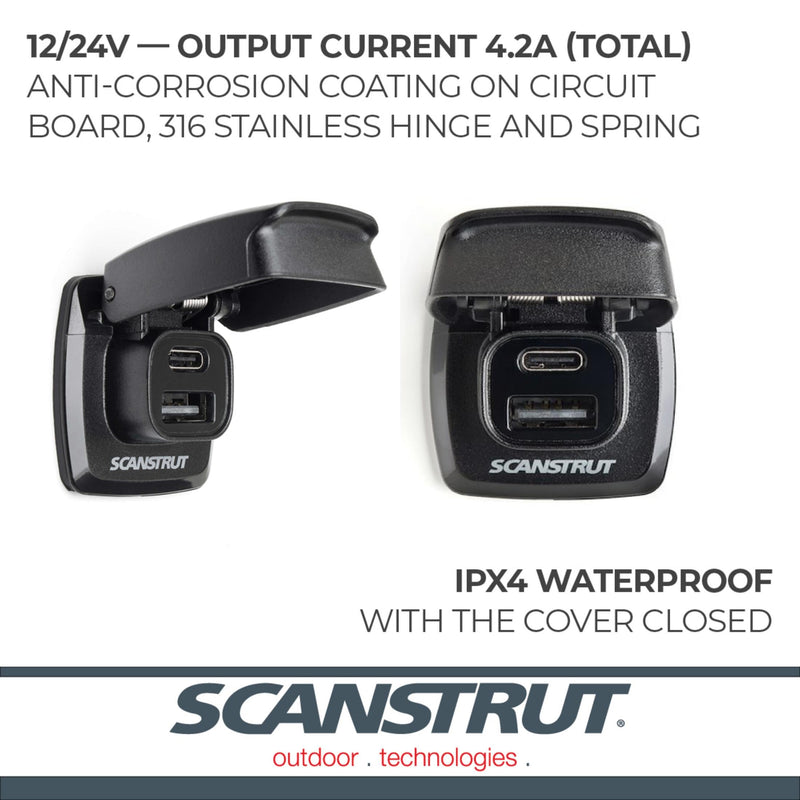 Flip Pro Scanstrut Fast Charge Dual USB Socket