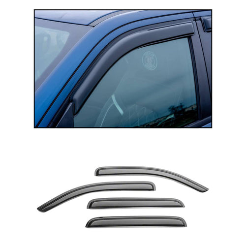 Off Road Black Horse [BHOR Tape On Rain Guards/Wind Deflectors Compatible with 2018-2024 Honda Odyssey Smoke 4 PCs - 140754