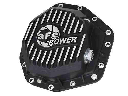 aFe POWER Rear Differential Cover Pro Series Black w/Machined Fins - #46-70352 - Ford Diesel Trucks 17-23 V8-6.7L (td) (Dana M275-14)