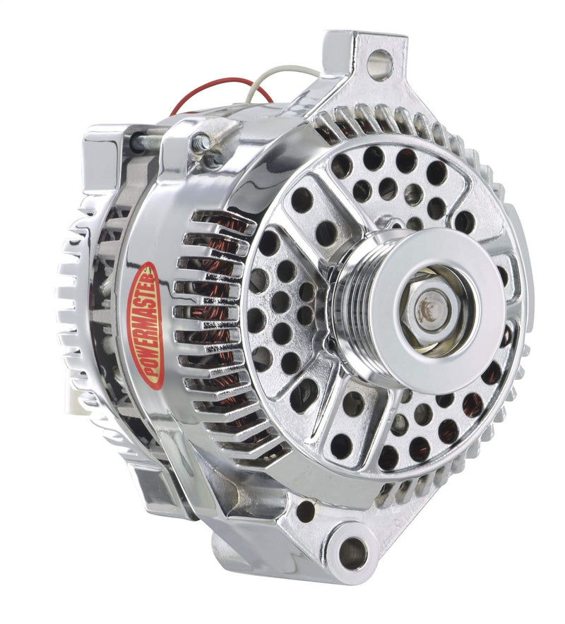 Alt Ford Powermaster 3G Chrome 140A 6 grv Pulley Large Frame Str MTG Unthreaded MTG Ear 1-Wire