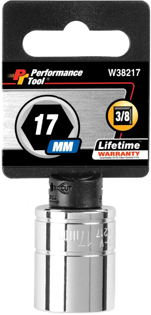 6-Point Socket Performance Tool W38217, 3/8-Inch Drive, 17mm