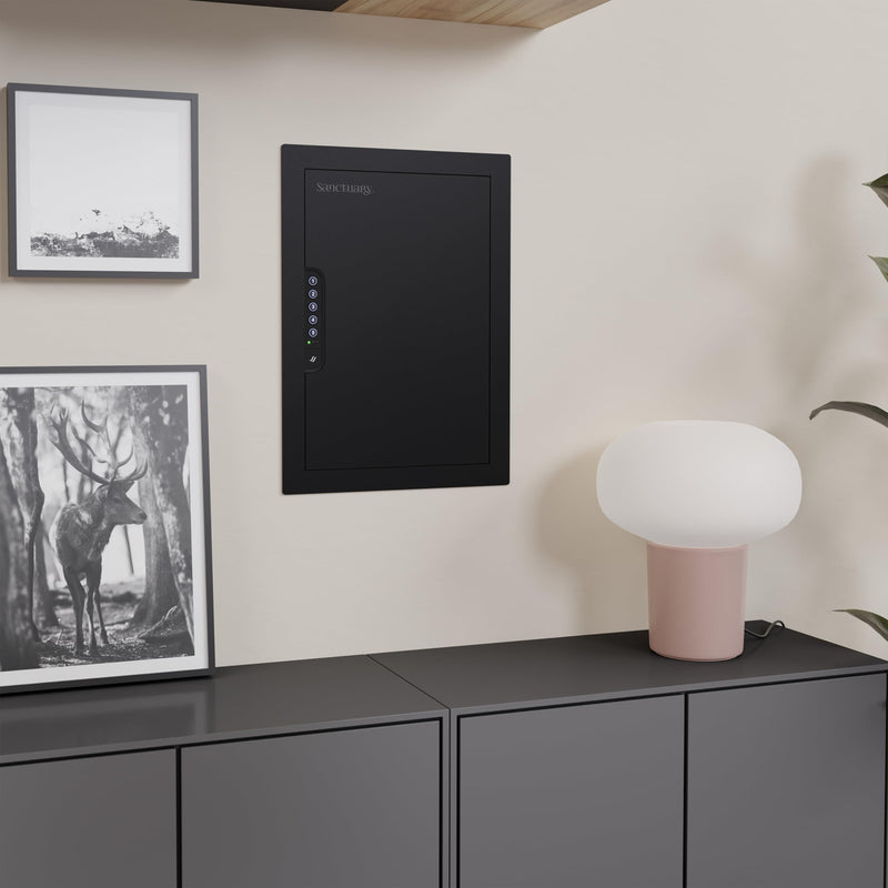 In-Wall Sanctuary Vault with Electronic Lock, Matte Black